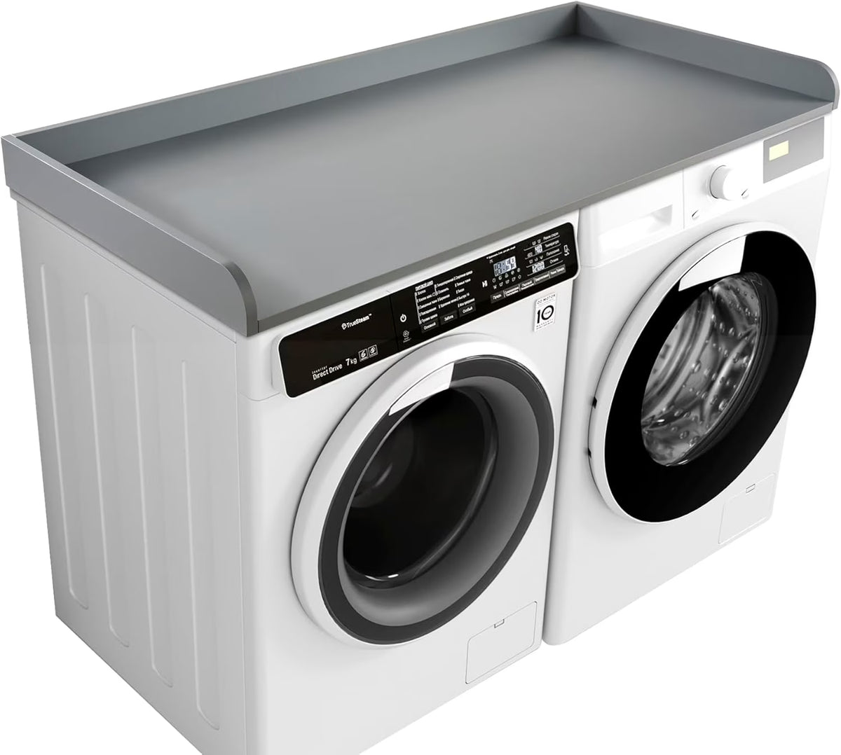 Kaboon Melamine Washer Dryer Countertop with Edge Rails �C Laundry Room Organization