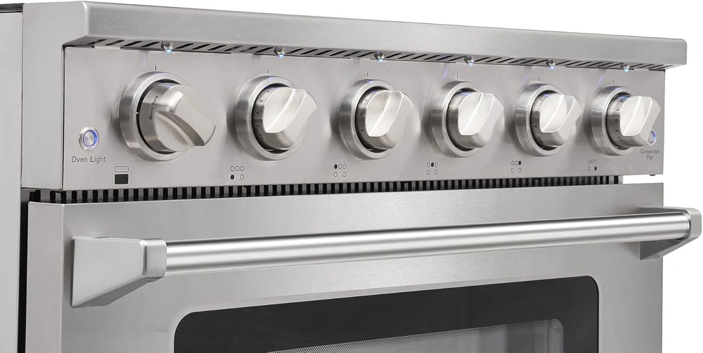 KOSTCH 36 inch Electric Range, 5-Burner Cooktop with 6.0 cu ft Convection Oven, Glass Top, in Stainless Steel