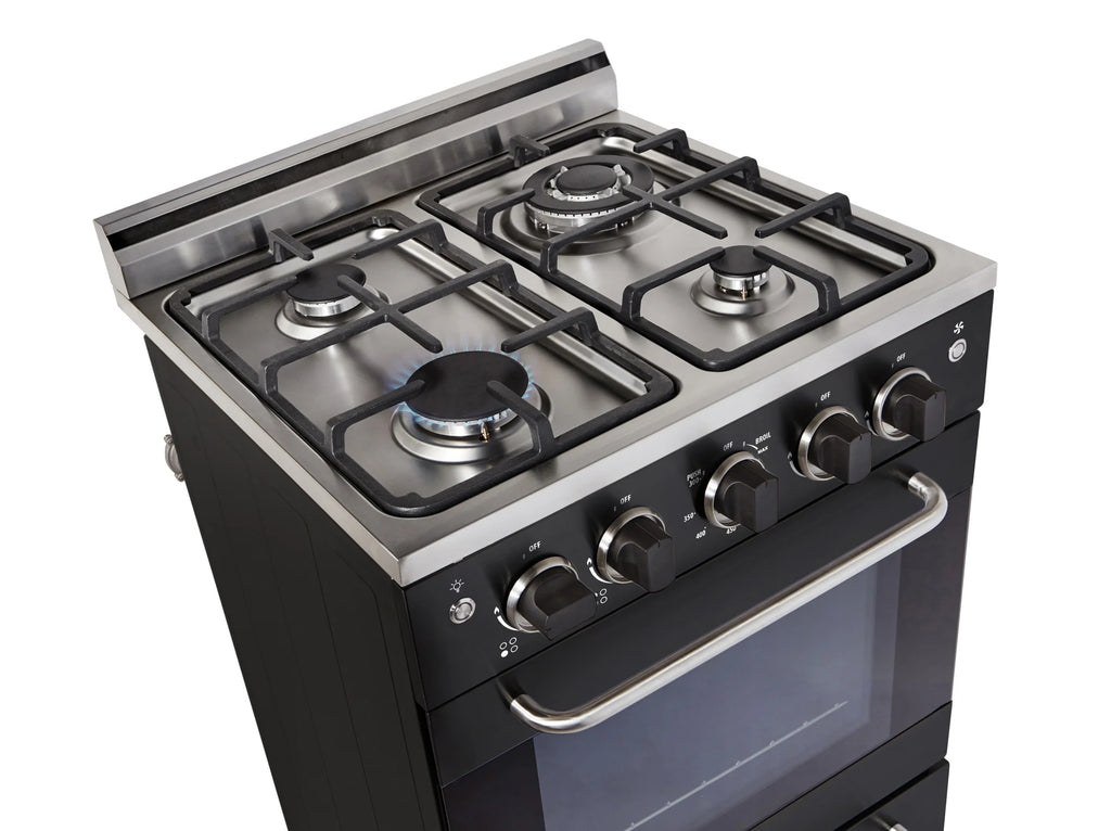 Unique Prestige 24�?2.3 cu ft Double Oven Gas Range in White