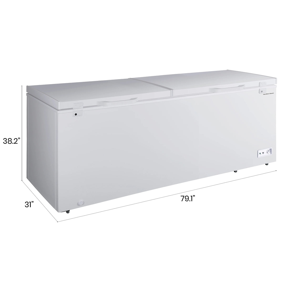 Hamilton Beach 25 Cu. Ft. Chest Freezer, 2 Doors, Garage Ready, White