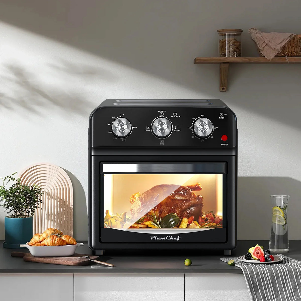 Segmart Air Fryers Oven, 5.3Qt Air Fryer with Viewing Window, 7 Presets, Digital Touchscreen, Dishwasher-Safe Basket, 1350W, Cream White