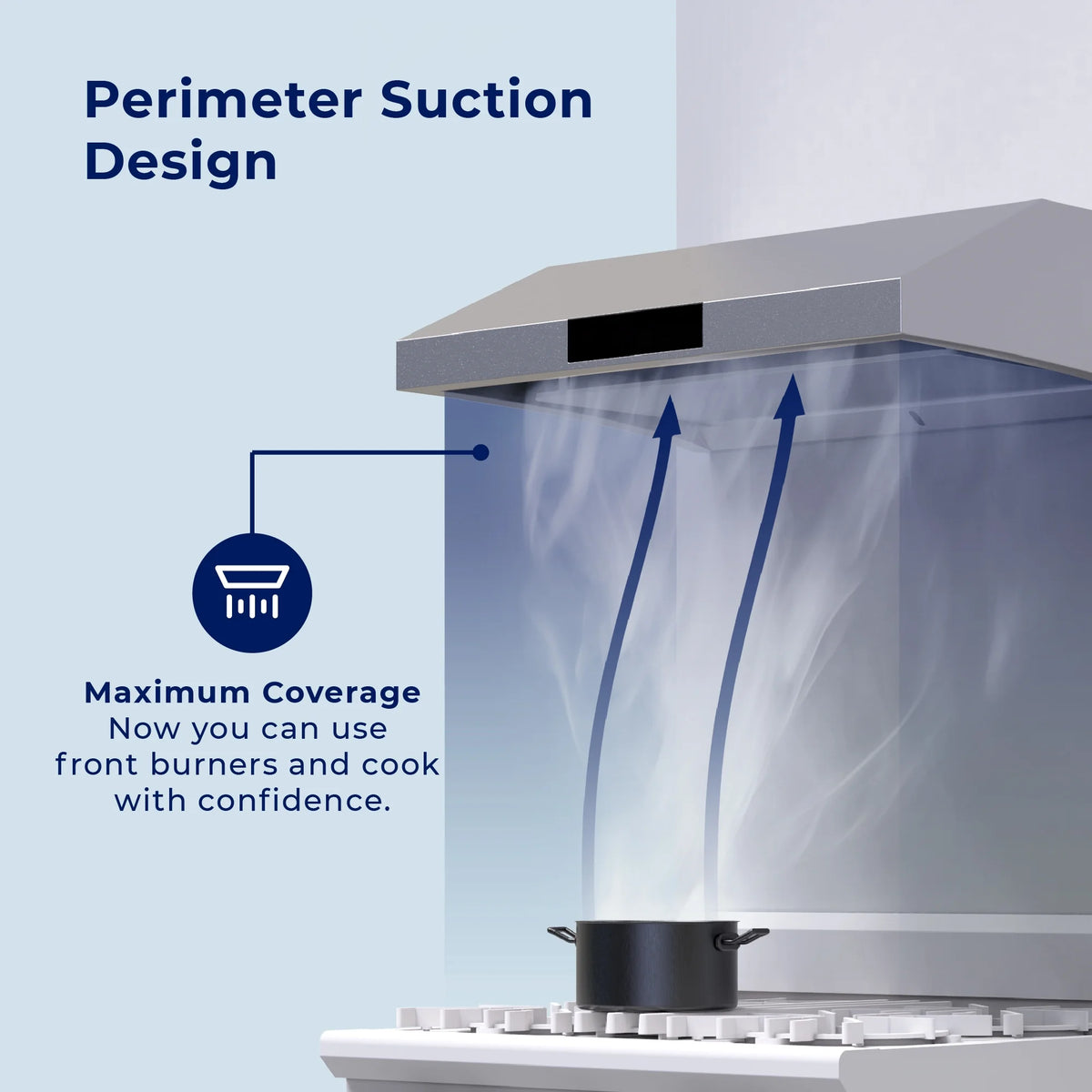 Hauslane UC-PS38 30-inch Under Cabinet Range Hood, Stainless Steel, Professional Suction, Steam Auto Clean, Touch Panel