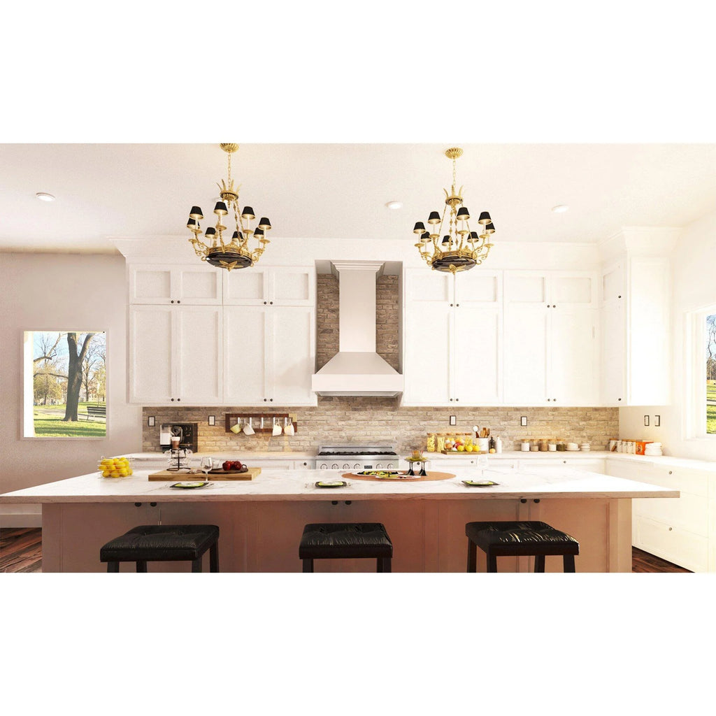 ZLINE 30 in. Wooden Wall Mount Range Hood in Black - Includes Motor