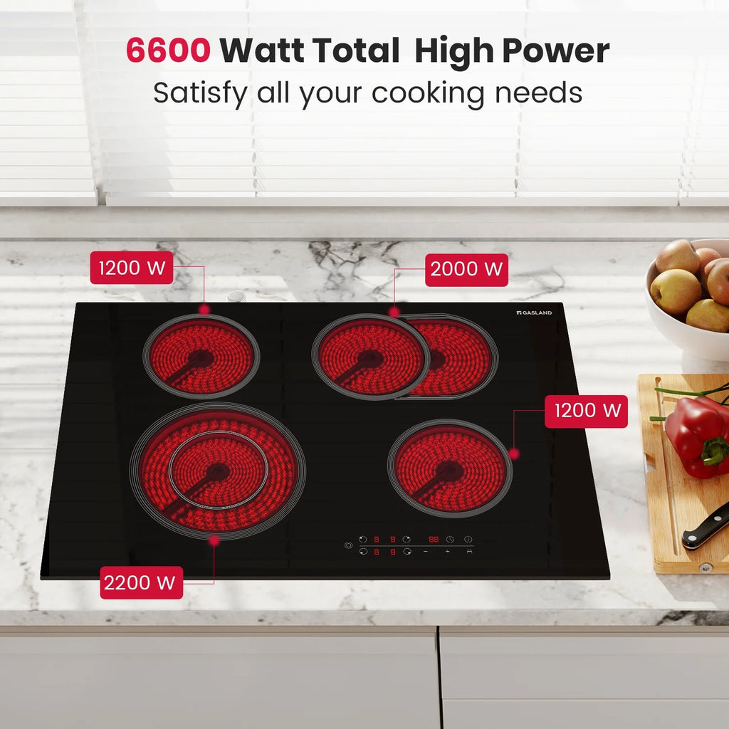 Gasland Chef 30" Built-in Electric Cooktop,4 Burners Ceramic Glass Ceramic Stove Top,240V