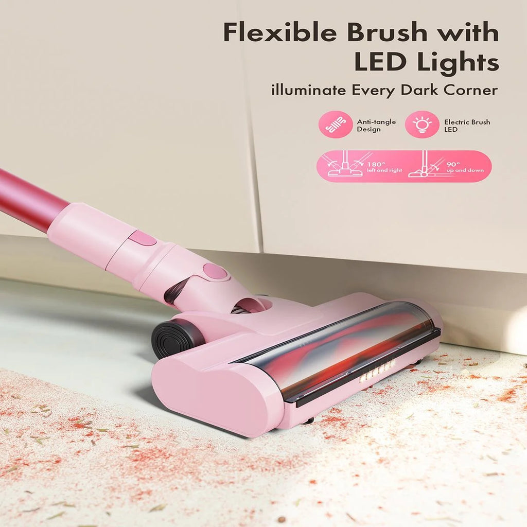 Homeika Cordless Vacuum Cleaner, 300W 23KPa Powerful Suction Vacuum with LED Display, 3 Suction, 48mins Runtime, Lightweight Stick Cleaner with Sofa Brush for Hard Floor/Carpet/Pet Hair/Car, Black