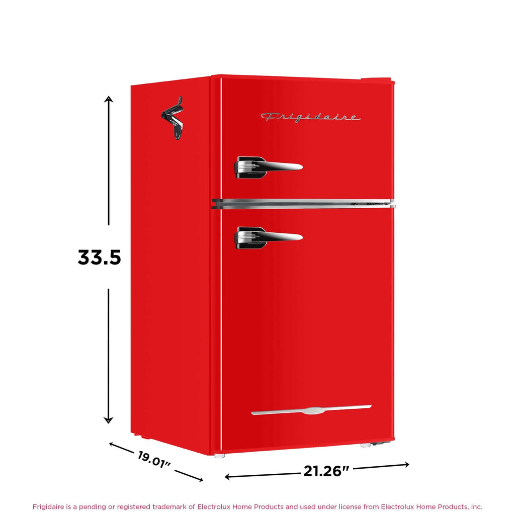 Frigidaire Retro 3.1 Cu ft Two Door Compact Refrigerator with Freezer, Red