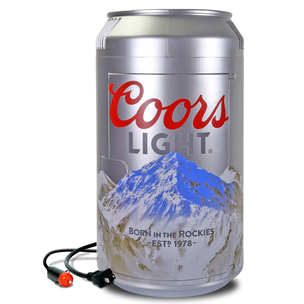 Coca-Cola 8 Can Portable Mini Fridge w/ 12V DC and 110V AC Cords, 5.4L (5.7 qt) Can Shaped Personal Cooler, Red, Travel Fridge for Drinks, Snacks, Lunch, Home, Office, Dorm Room, RV