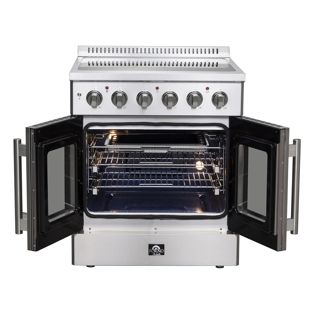 Forno Galiano 30-Inch Freestanding French Door Electric Range, True Convection, Energy Efficient