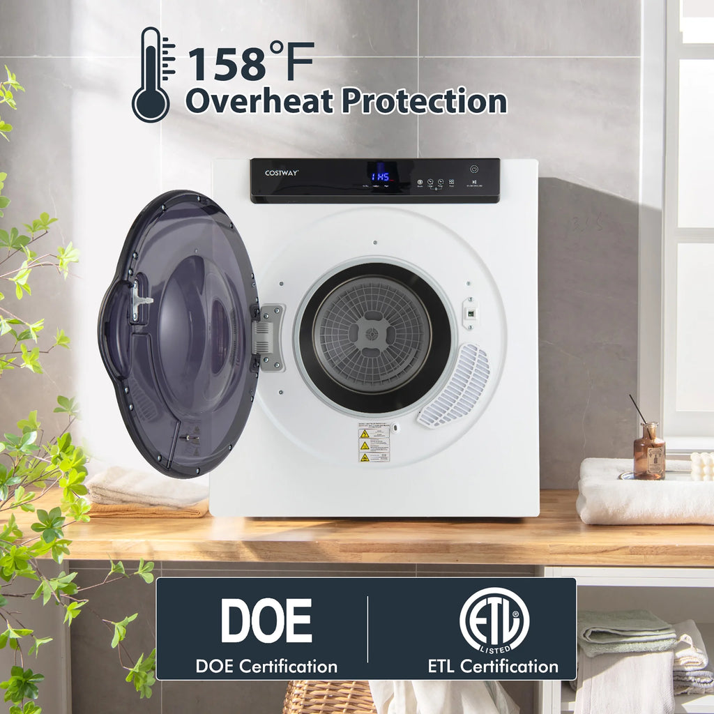 Costway 1400W Electric Tumble Compact Laundry Dryer Stainless Steel Tub 8.8lbs /2.6cu.ft