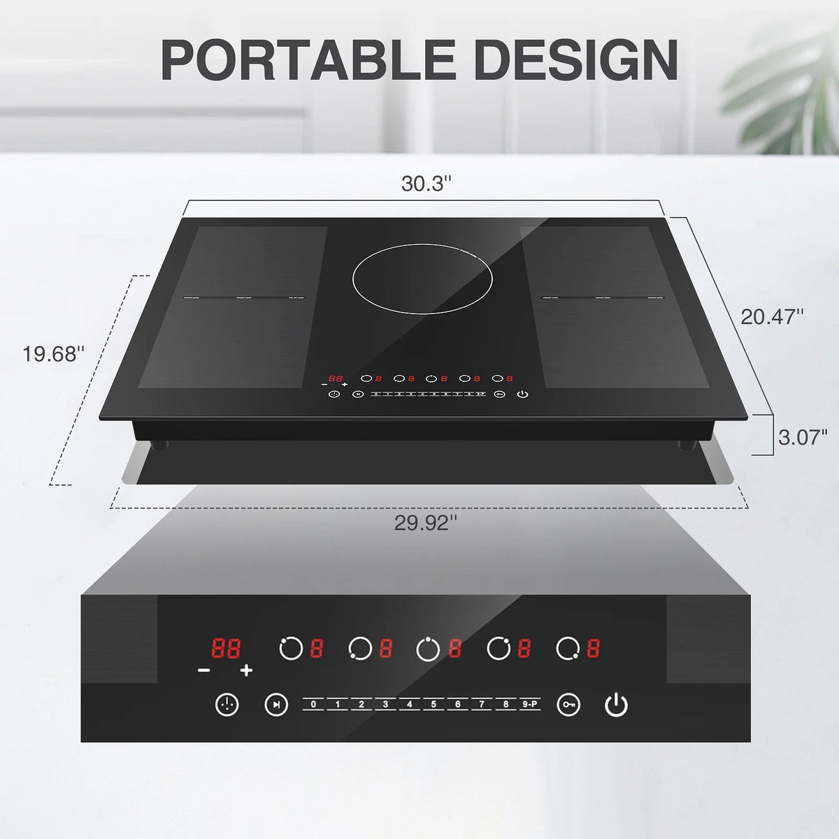 VBGK Induction Cooktop 30 inch 5 Burner Electric Hot Plate for Cooking Electric Induction Cooktop 240v, 99 Minutes Timer and Auto Shutdown Induction Burner,Child Lock