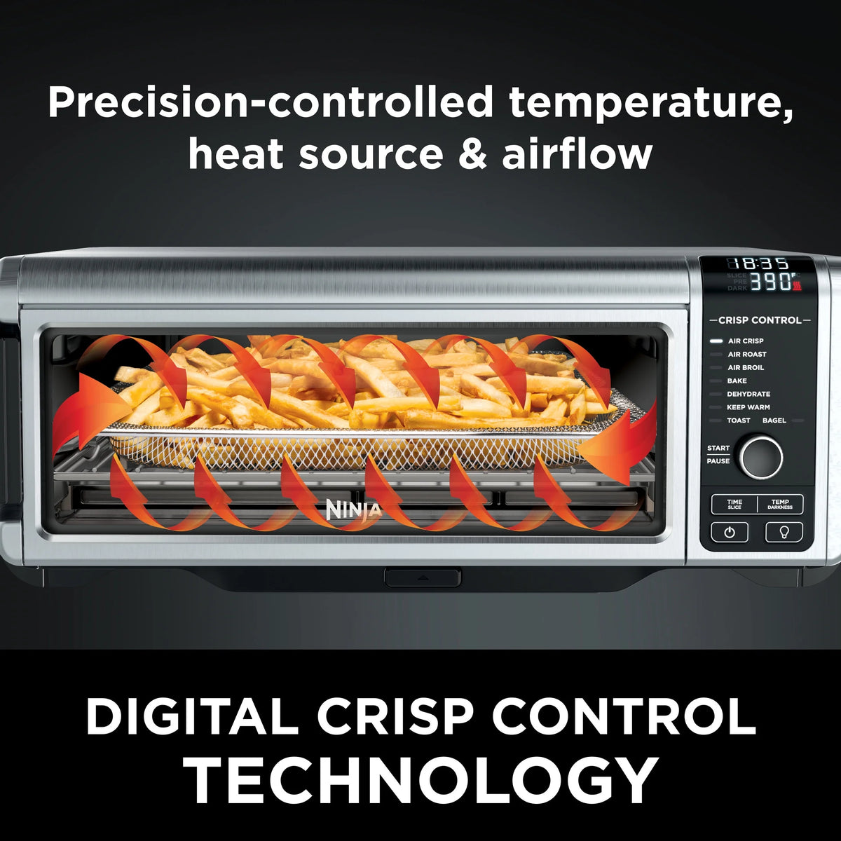Ninja?? SP101 Foodia?�� 8-in-1 Digital Air Fry Oven, Flip-Away for Storage, Dehydrate, Keep Warm