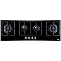 4-burner island gas-on-glass cooktop with sealed burners and cast iron grates