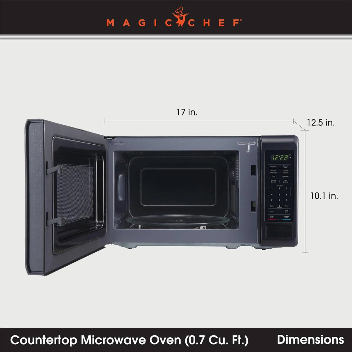 Magic Chef 0.9 cu ft Countertop Microwave Oven in Black