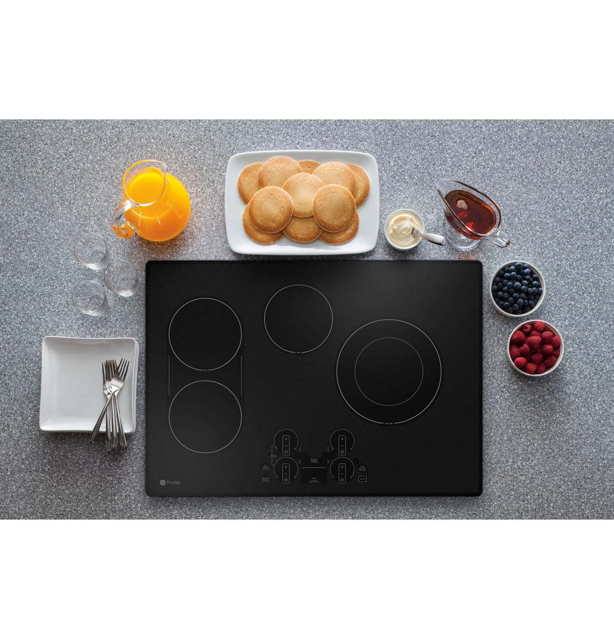 Ge Profile Pep7030 30" Wide 4 Burner Electric Cooktop - Black