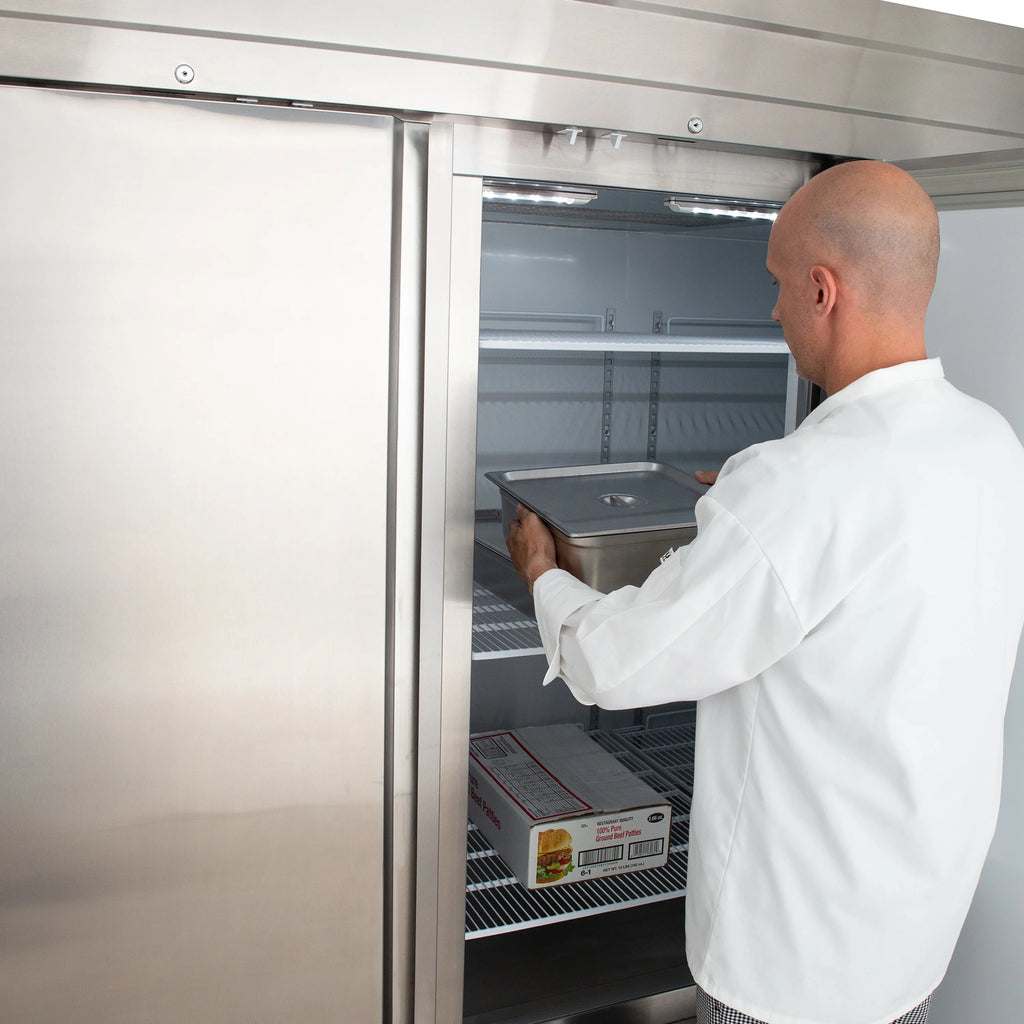 Maxx Cold V-Series 3 Door Reach-In Freezer, Bottom Mount, 81"W, 65 cu. ft. Storage Capacity, in Stainless Steel (MVF-72FDHC)
