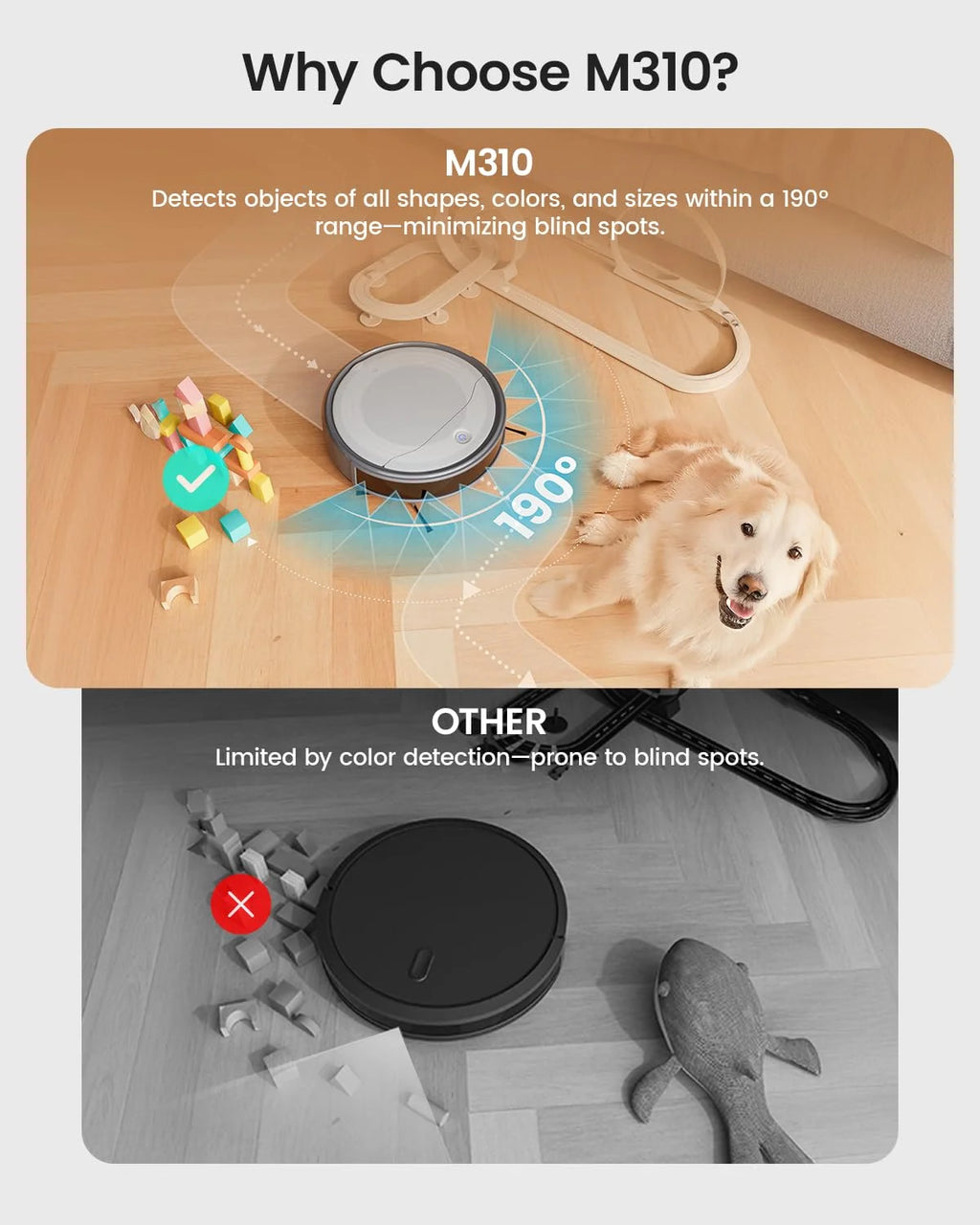 Lefant Robot Vacuum Cleaner with 4500Pa Suction, APP/Remote/Voice Control,Ideal for Pet hair, M310