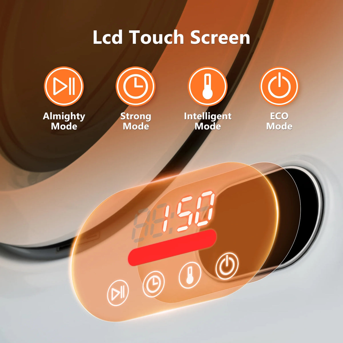 EUHOMY 1.8 Cu. ft. Compact Electric Dryer with LCD Touch Panel for Home, Apartment, Dorm
