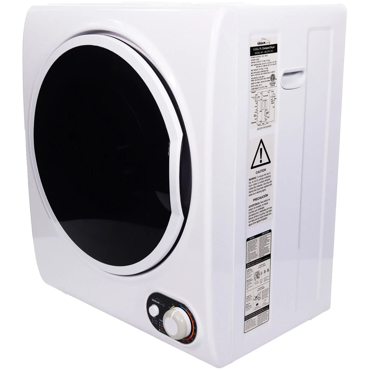 Urban Living 1.5-cu. ft. Compact Electric Dryer, Small Portable Clothes Dryer for Apartment and Small Spaces in White
