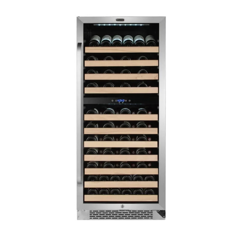 Whynter 24 inch Wine Cooler Refrigerator, 46 Bottle Wine Fridge, Freestanding & Built-in with Reversible Glass Door