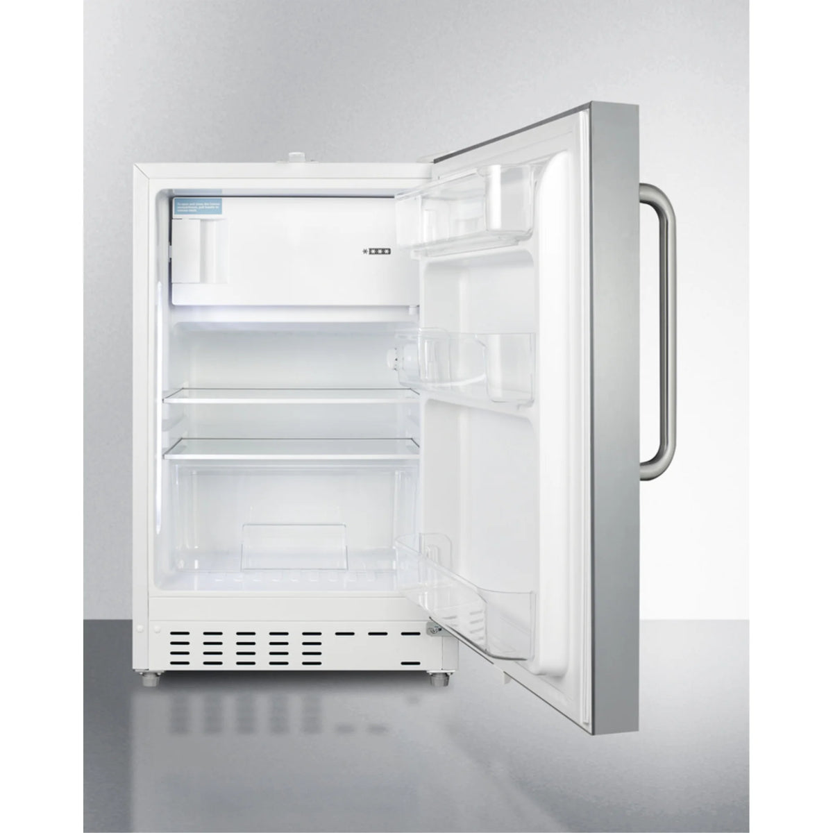 ADA compliant built-in or freestanding 20 Inches wide refrigerator-freezer for residential use with lock