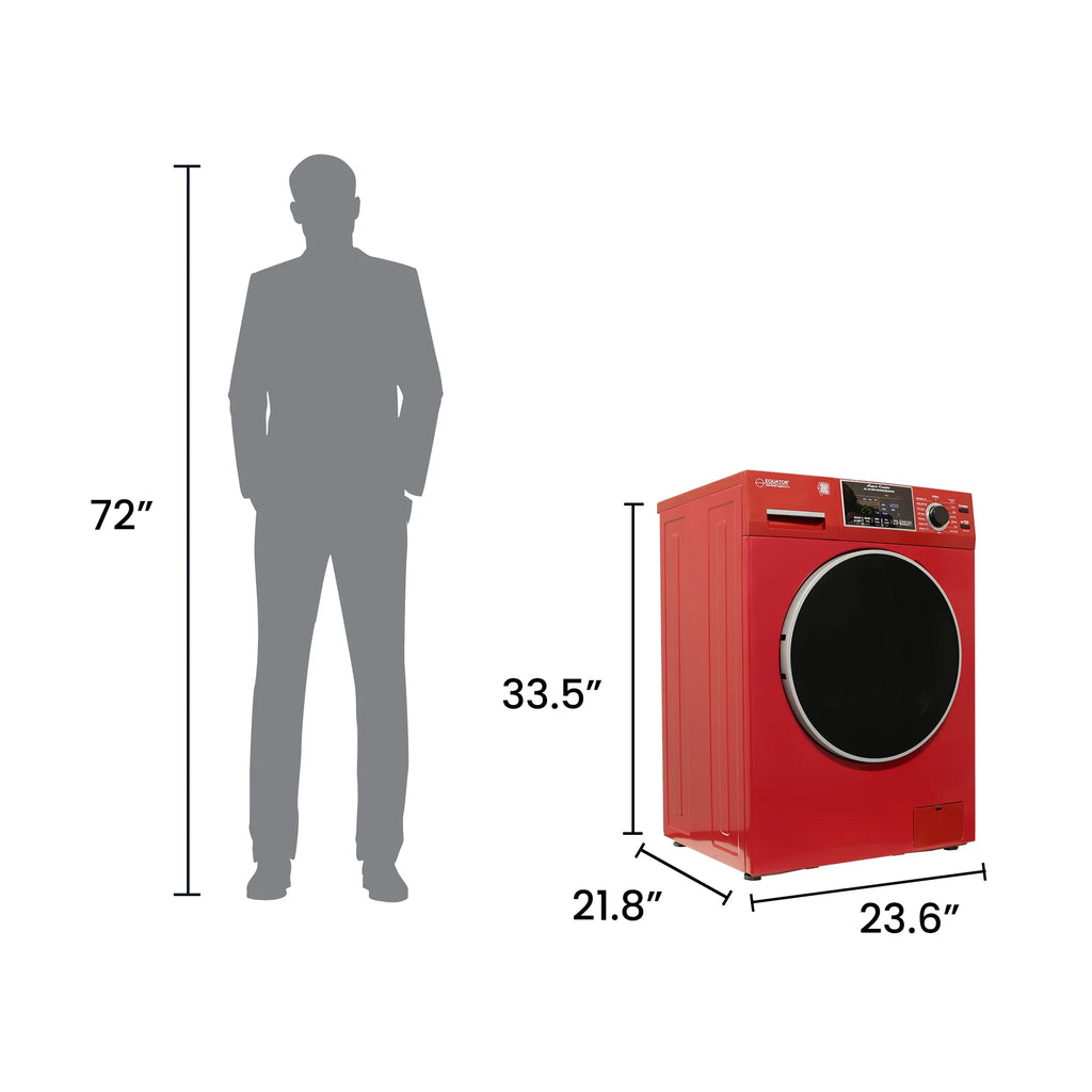 Equator All-in-One Washer Dryer VENTLESS/VENTED PET cycle 1.62cf/15lbs 110V in Merlot