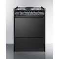 24" wide slide-in style electric coil range in black