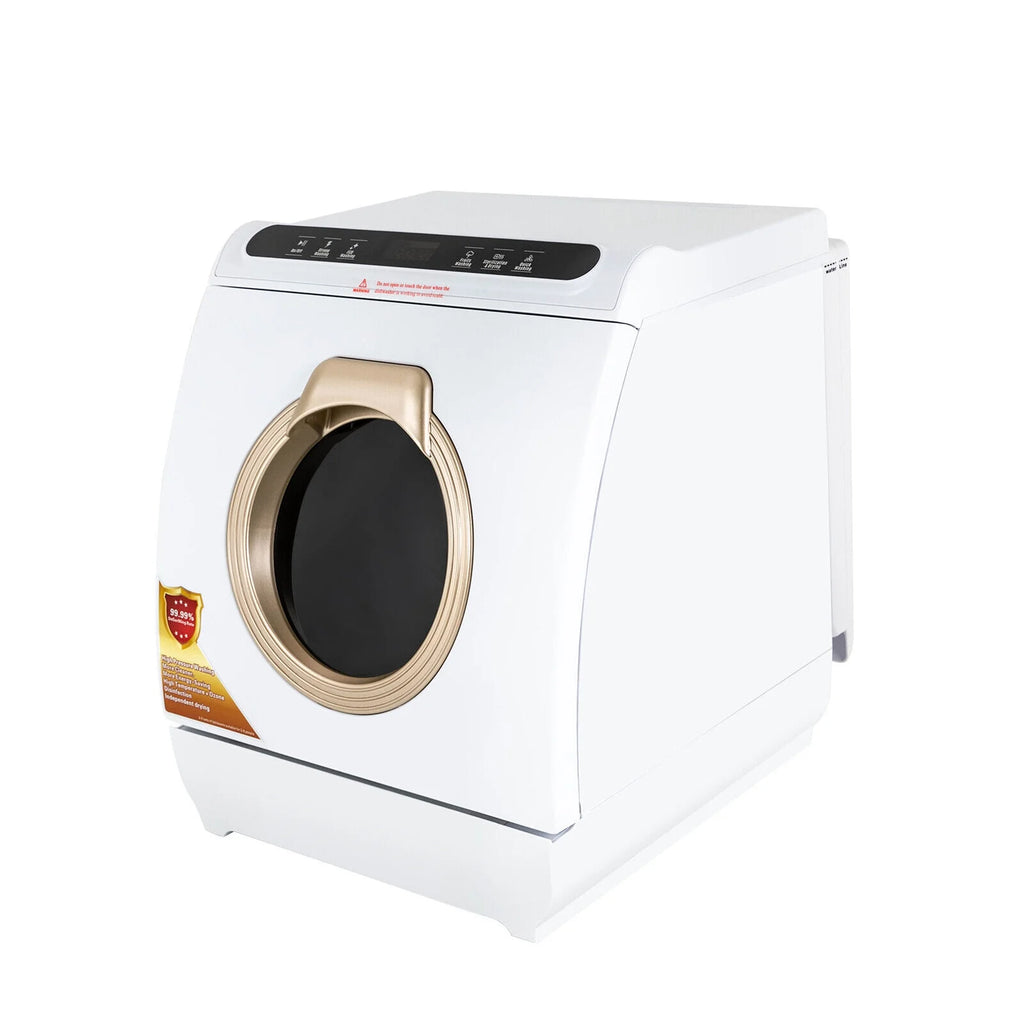 SHZICMY Portable Countertop Dishwasher Air Drying 5 Programs w/ 7L Water Tank Deep Cleaning
