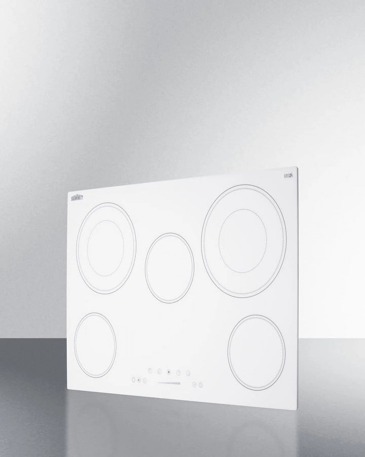 30" Wide 208-240V 5-Burner Radiant Cooktop, White