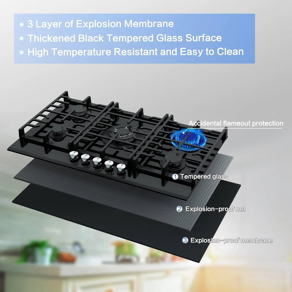 Homtone 30 Inch Electric Cooktop 4 Burners Built-in Electric Stovetop -Timer & Child Safety Lock