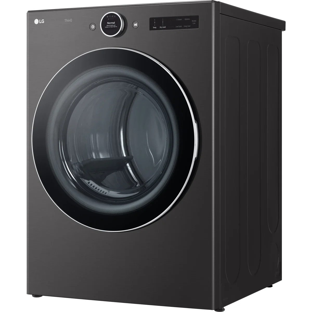 LG DLEX6700B 7.4 Cu. Ft. Black Steel Stackable Front Load Smart Electric Dryer with TurboSteam