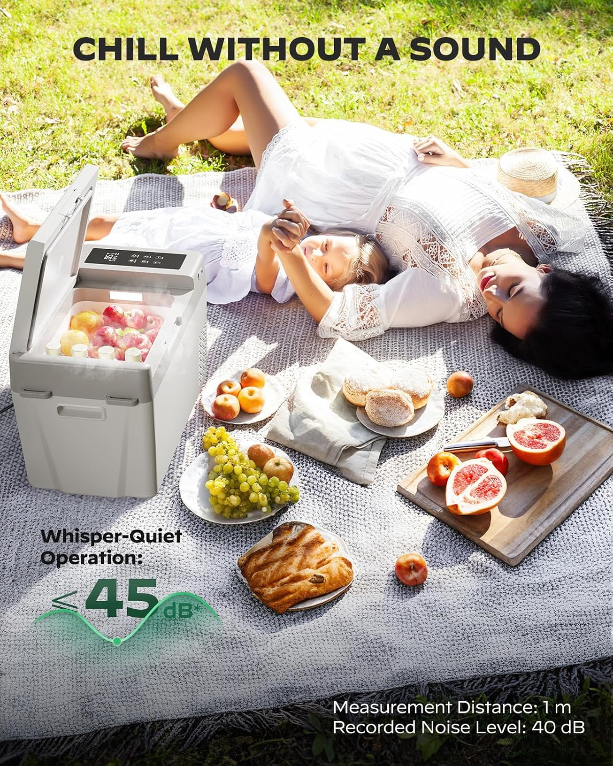 CHITOOMA 12 Volt Car Refrigerator, 25QT Electric Cooler, Portable Freezer Compressor Cooler -4�H~68�H, 12/24V DC & 110-240V AC for Travel Camping Truck Home