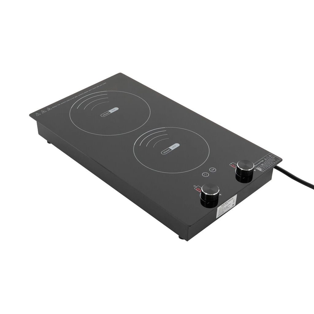 Electric Hob Cook Top Stove 110V Induction Cooktop 2 Burners Ceramic Cooktop