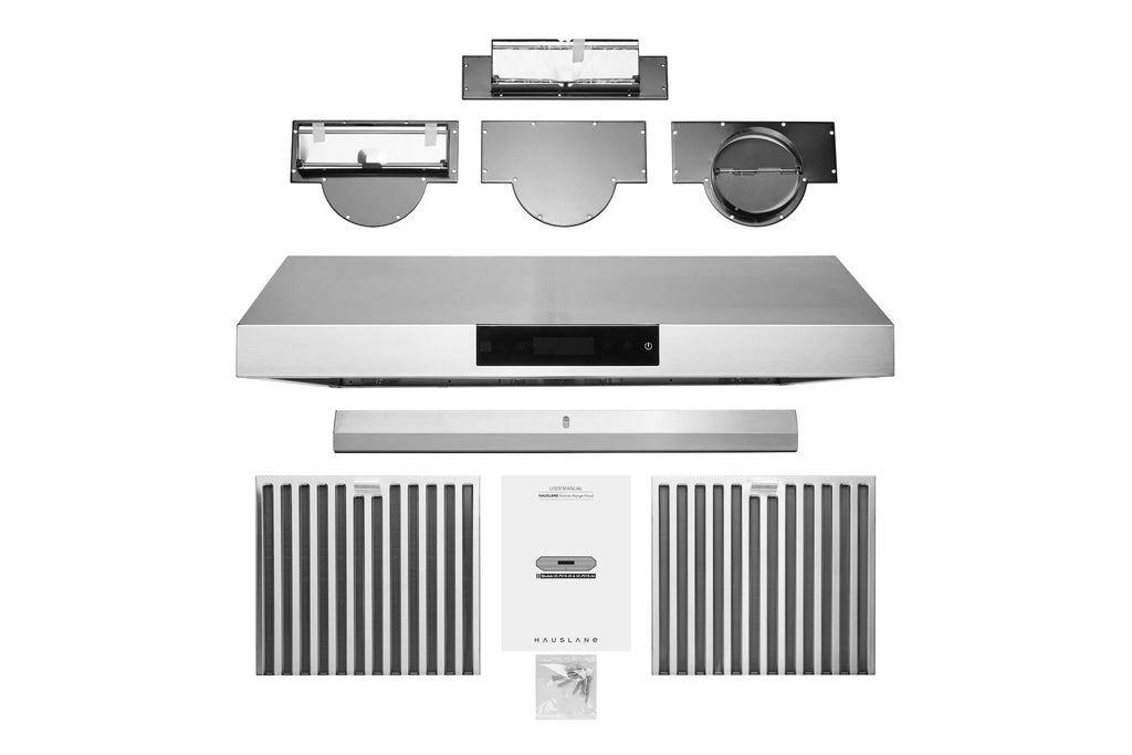 "Hauslane Chef Series 30"" UC-PS18 Under Cabinet Range Hood, Heavy Duty, 3-Way Venting, LED Lamps, Stainless Steel"