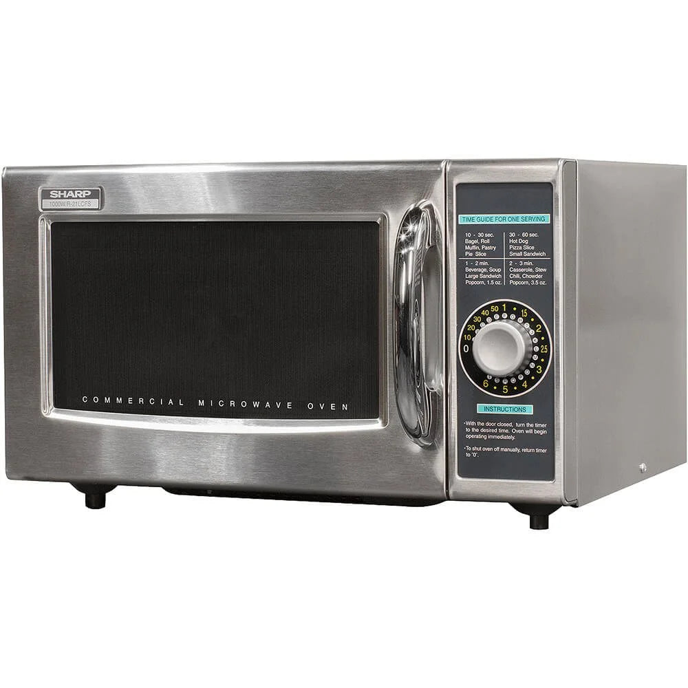 Sharp R-21LCFS Medium Duty Commercial Microwave Dial Timer, 1000-Watts, 120-Volts Update of R-21LCF
