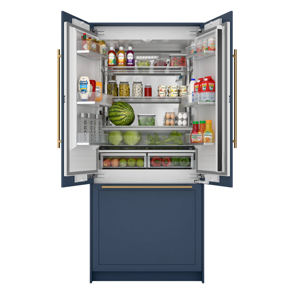 36 In. Panel Ready French Door Refrigerator With Ice maker, water dispenser, Frost Free . 19.6 total cubic feet