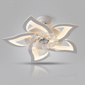 Ventilateur de plafond ROGLOW design fleur blanc, vue d'ensemble sur fond neutre