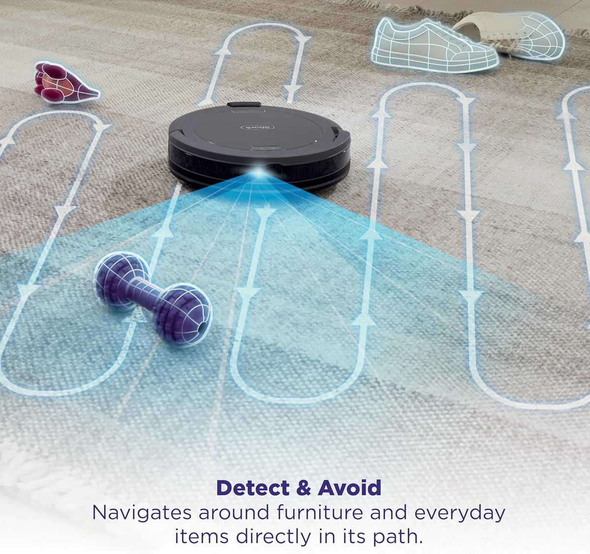 Shark Navigator Robot Vacuum with SmartPath Navigation and Self-Cleaning Brushroll, Powerful Suction, Pet Hair Pickup, Anti-Hair Wrap, for Carpets & Hard Floors, Steel Grey, RV2110