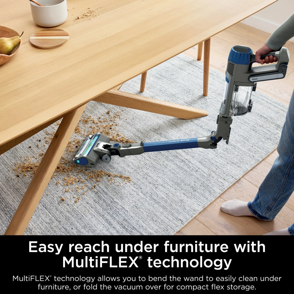 Shark PowerDetect Cordless Stick Vacuum, Multi-Surface, with DuoClean Detect Nozzle and MultiFLEX Wand, Up to 60 Mins Runtime, IP1250 Blue