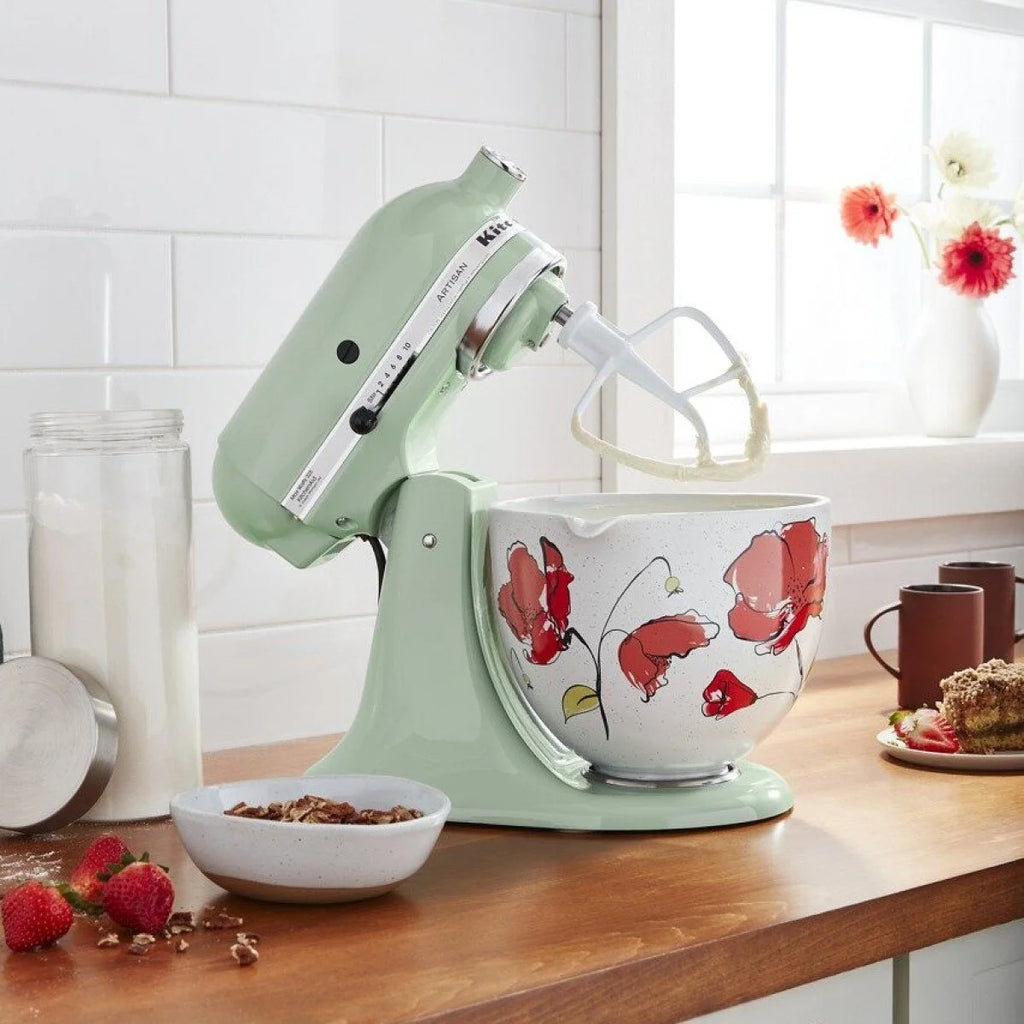 KitchenAid 5-Quart Poppy Ceramic Bowl | Fits 4.5-Quart & 5-Quart KitchenAid Tilt-Head Stand Mixers
