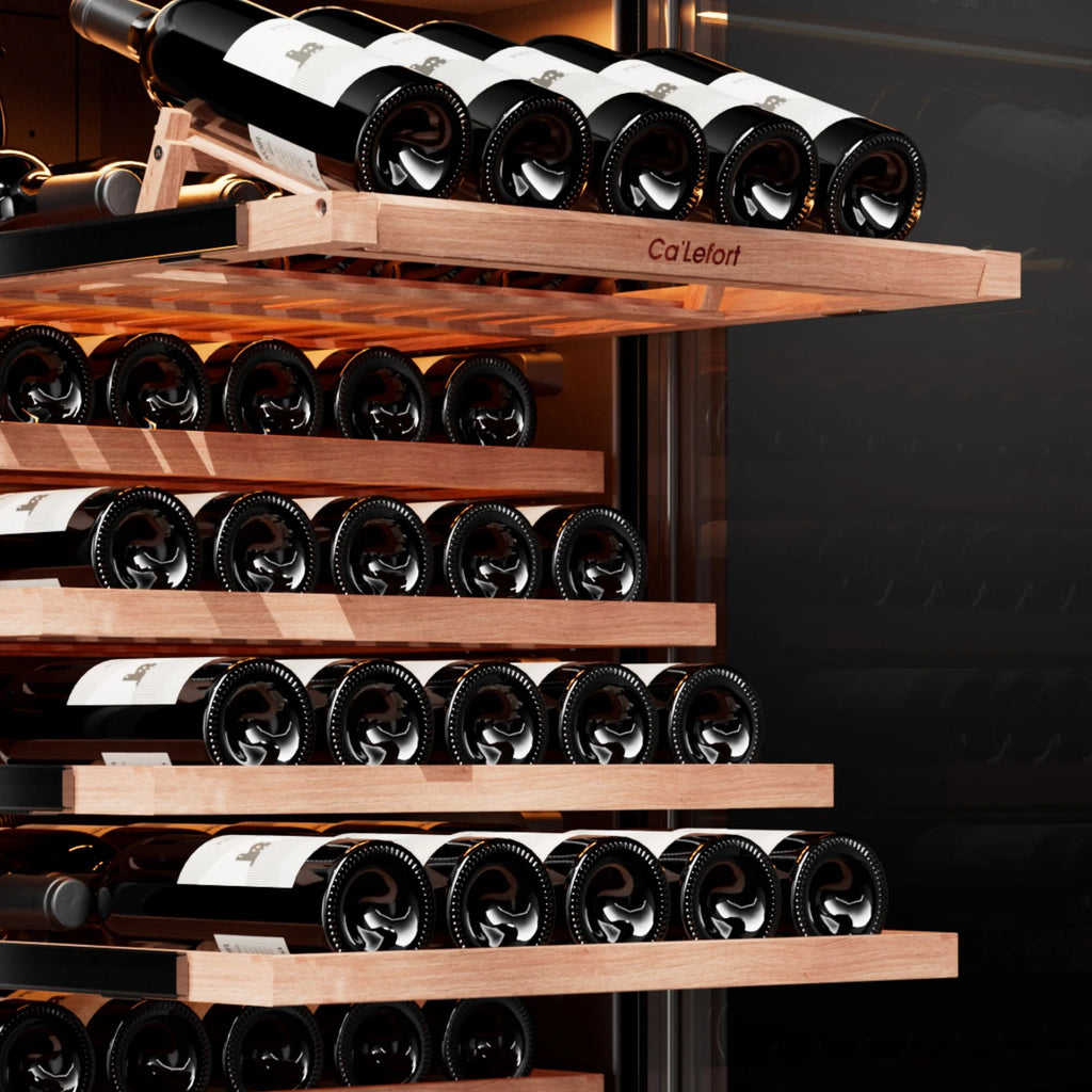 Ca'Lefort 24 inch 166-Bottle Wine Cooler Refrigerator???Freestanding/Built-In??? Dual Zone 3-Color LED Lighting ??? for Home, Bar & Office
