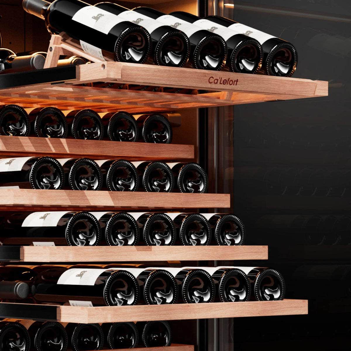 Ca'Lefort 24 inch 166-Bottle Wine Cooler Refrigerator???Freestanding/Built-In??? Dual Zone 3-Color LED Lighting ??? for Home, Bar & Office