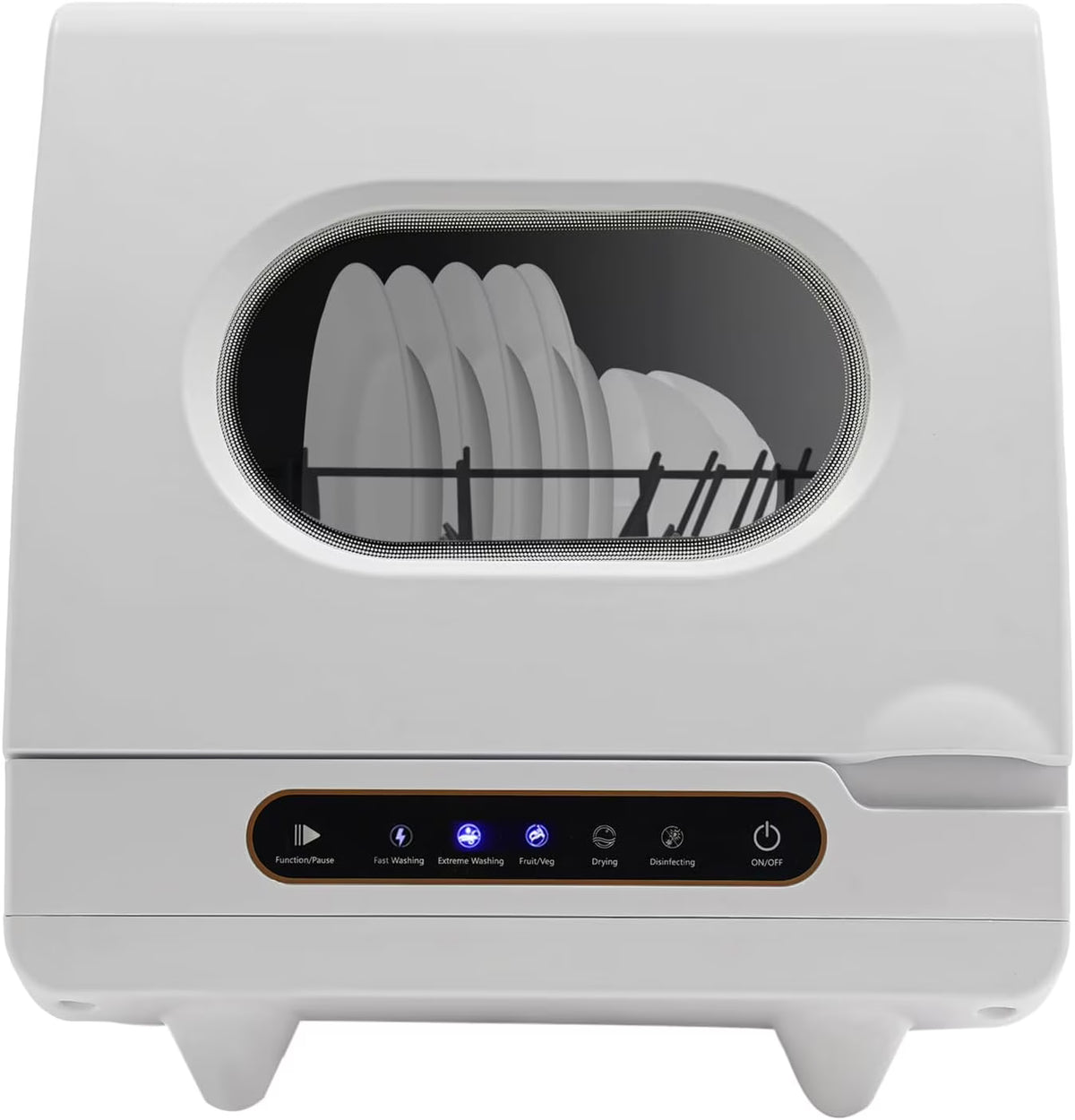 110V 800W Mini Portable Dishwasher Countertop Dish Washer with Multiple Modes Table Top Bottle Dishwasher Small Compact Dishwashers for Home, Apartment, RV