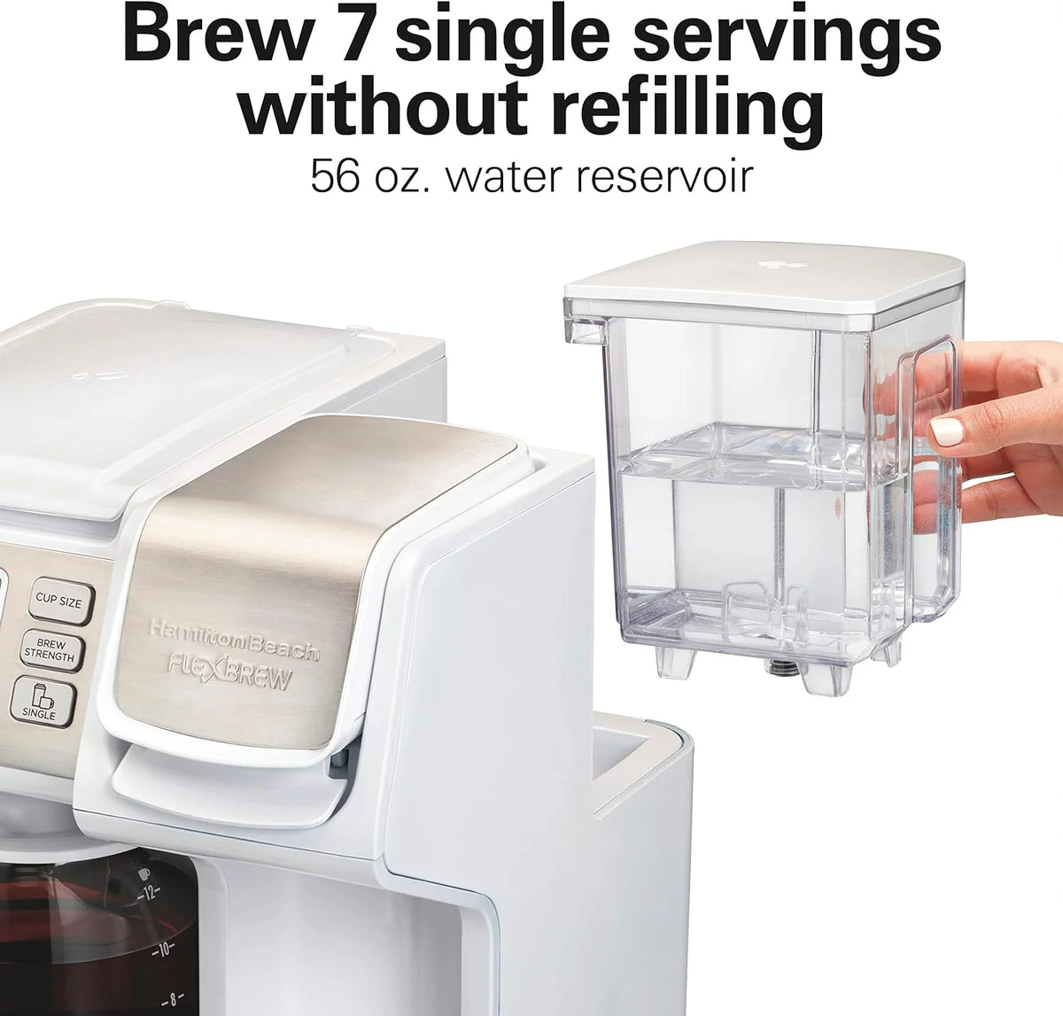 Hamilton Beach 49976 FlexBrew Trio 2-Way Coffee Maker, Compatible with K-Cup Pods or Grounds, Combo, Single Serve & Full 12c Pot, Black
