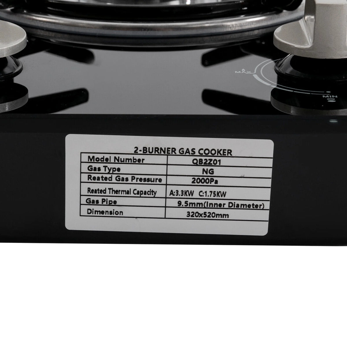 2 Burner Modern Gas Cooktop Gas Stove Top with 2 Burner Black 20.47*12.6 in