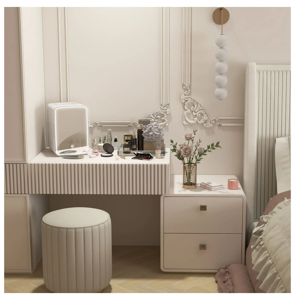 Skincare Fridge with Mirror - 10L Mini Beauty Refrigerator - Cooler & Warmer - LED Lighted - for Bedroom, Car, Skincare & Beverages - AC/DC Powered