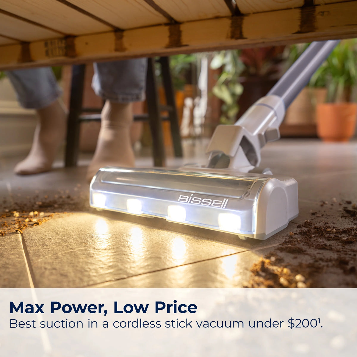 BISSELL PowerClean 200W Self-Standing Cordless Stick Vacuum, Carpet, Area Rugs, Hard Floor, Uphosltery, Tangle Free Brush Roll, Removeable Battery, Up to 40 minute run time, 4172
