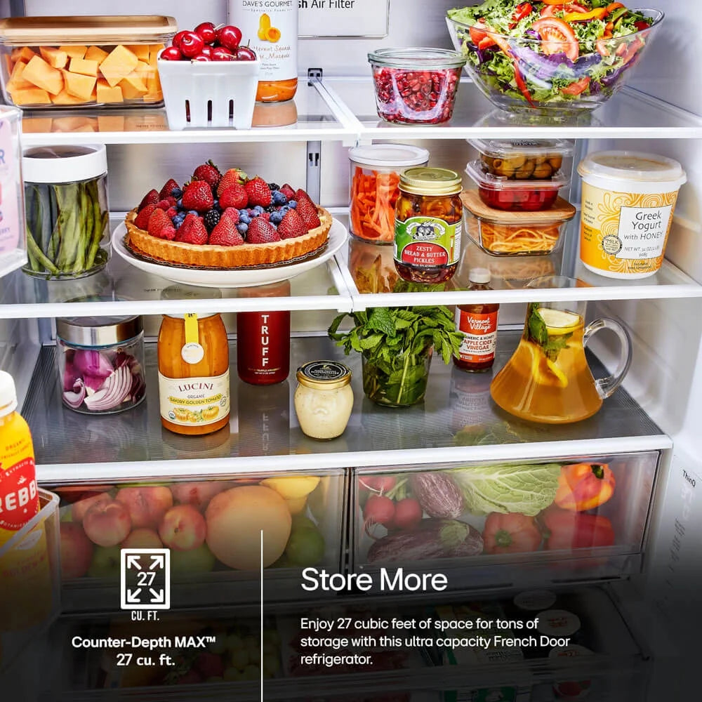 LG LRFLC2716S 27 Cu. Ft. Stainless Counter-Depth 3-Door French Door Smart Refrigerator