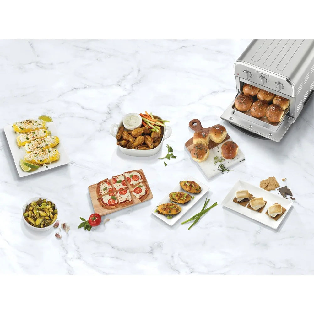 Cuisinart TOA-26 Compact AirFryer/Convection Toaster Oven Stainless Steel Bundle with 2 YR CPS Enhanced Protection Pack