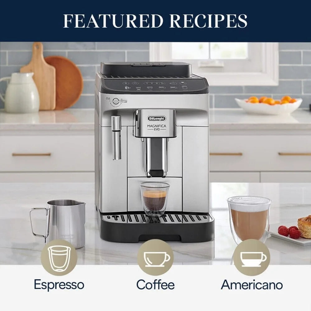 DeLonghi Magnifica Evo Automatic Espresso & Coffee Machine, 6 Recipe - ECAM29043SB