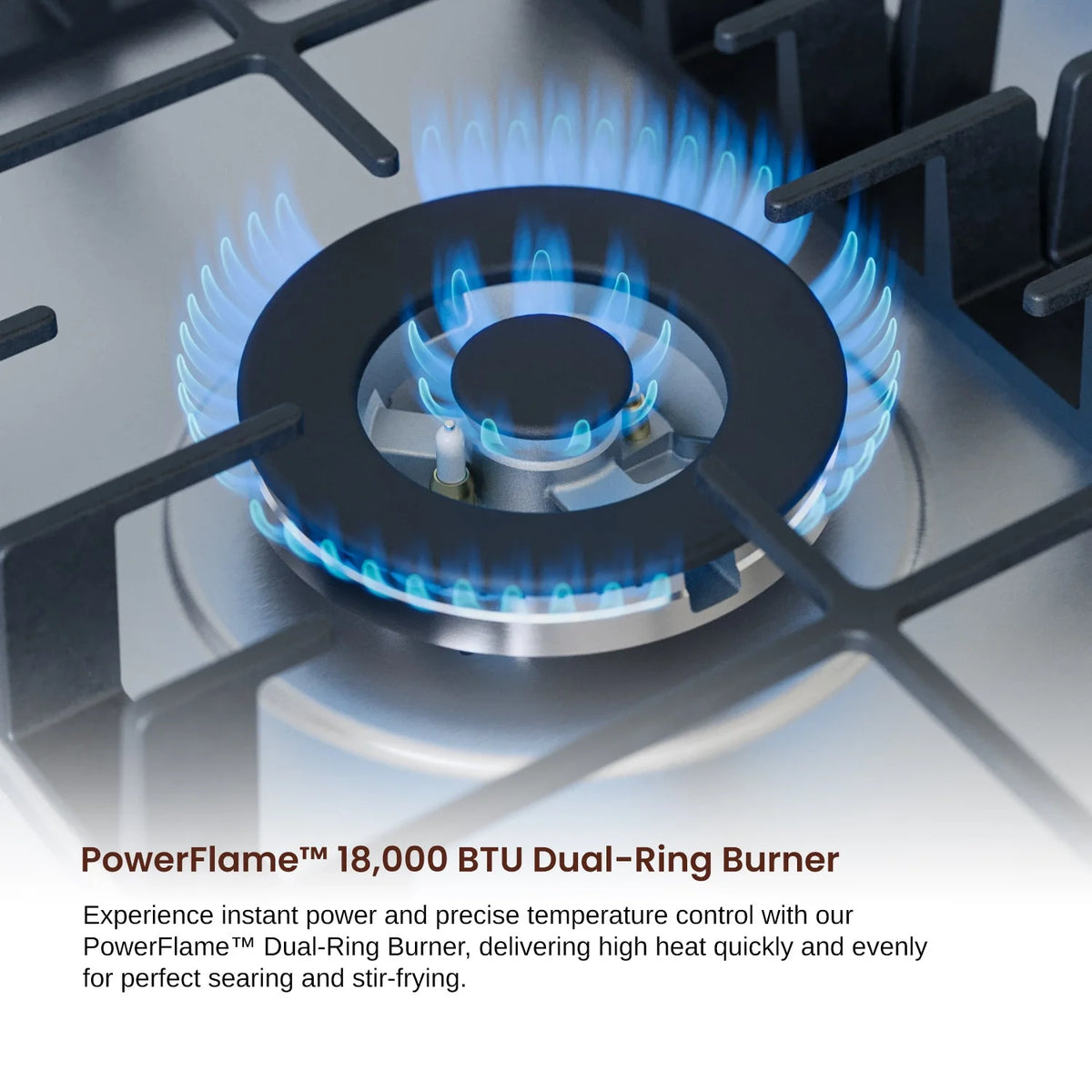 Rangaire RCG241S 24" Gas Cooktop - Stainless Steel, Sealed Burners, Cast Iron Grates, Die Cast Metal Burner Controls